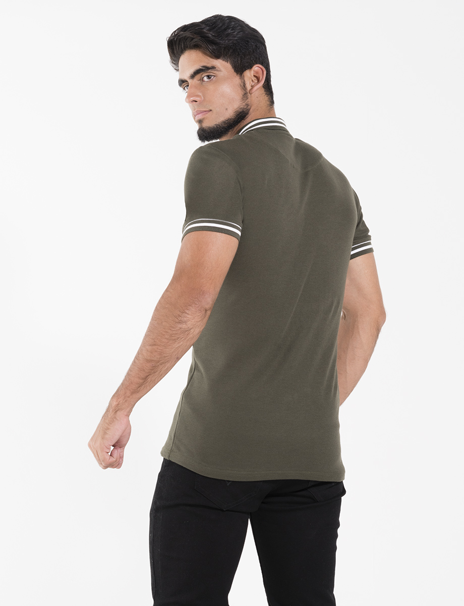 Polo llana verde militar