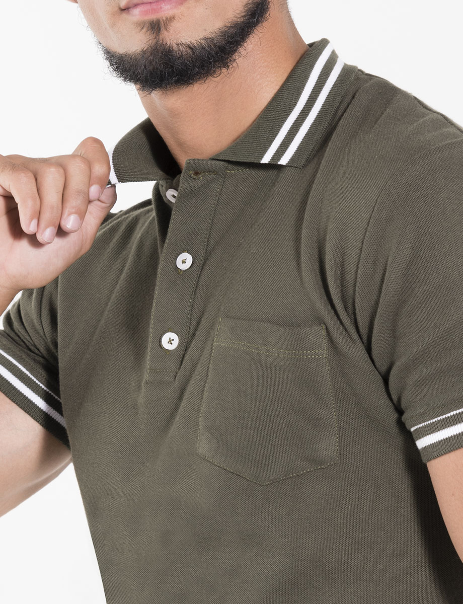 Polo llana verde militar