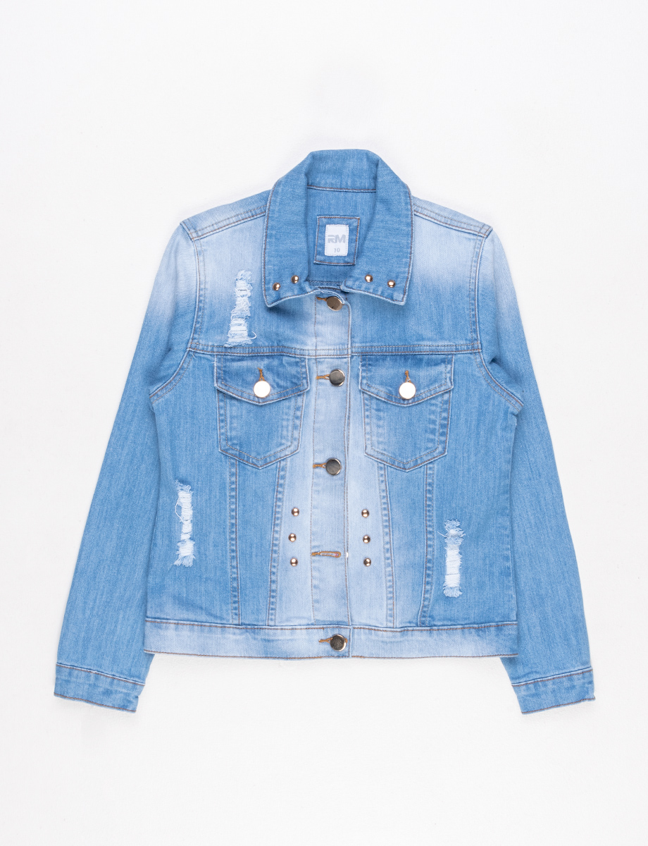 Chaqueta denim con tachuelas decorativas