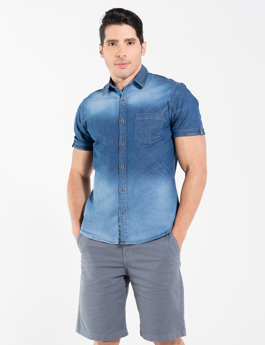 Camisa degradada manga corta