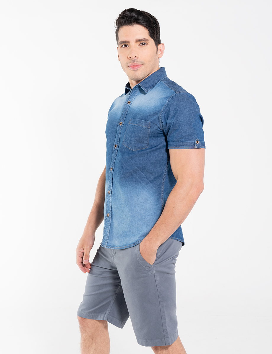 Camisa degradada manga corta