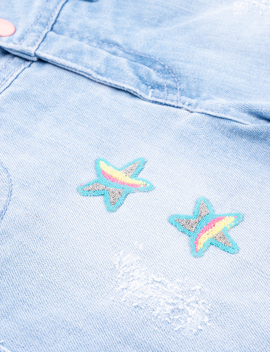 Short jean celeste con estrellas
