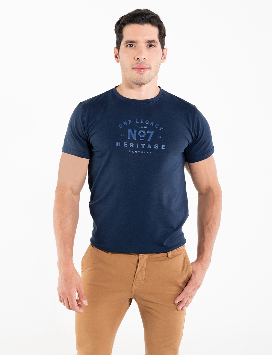 Camiseta letras azul marino