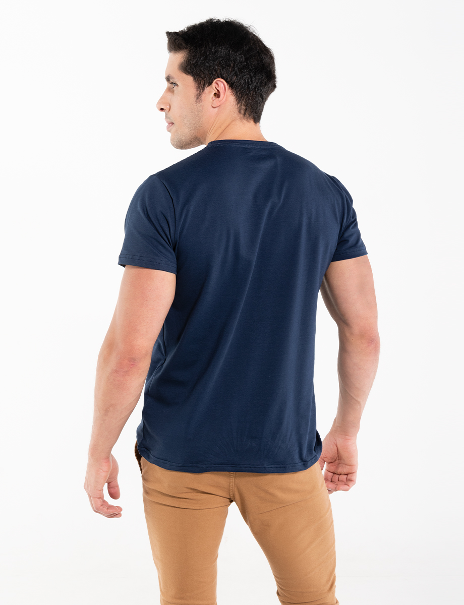 Camiseta letras azul marino