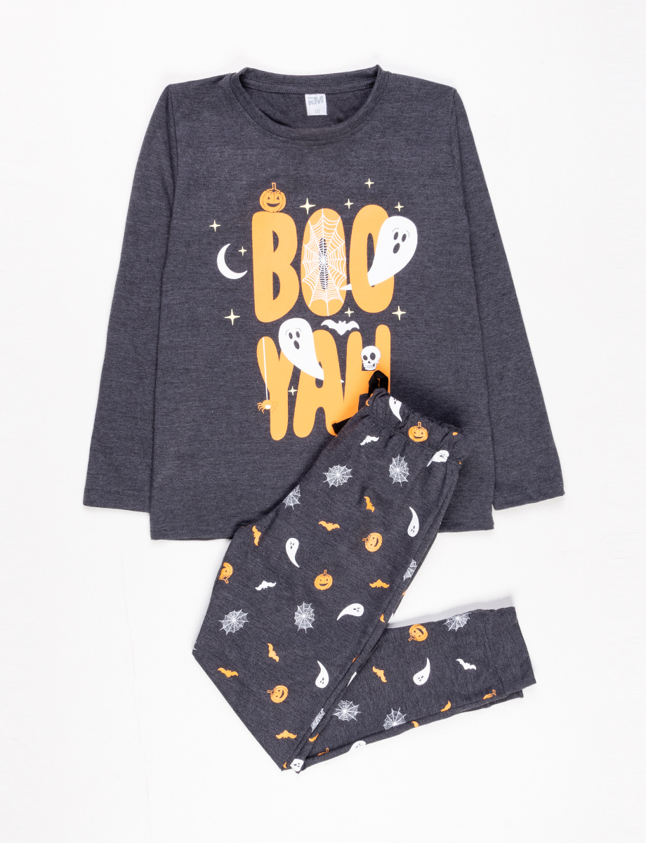 Pijama Halloween gris oscuro
