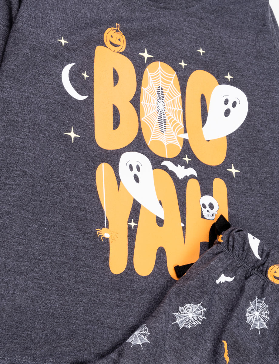 Pijama Halloween gris oscuro