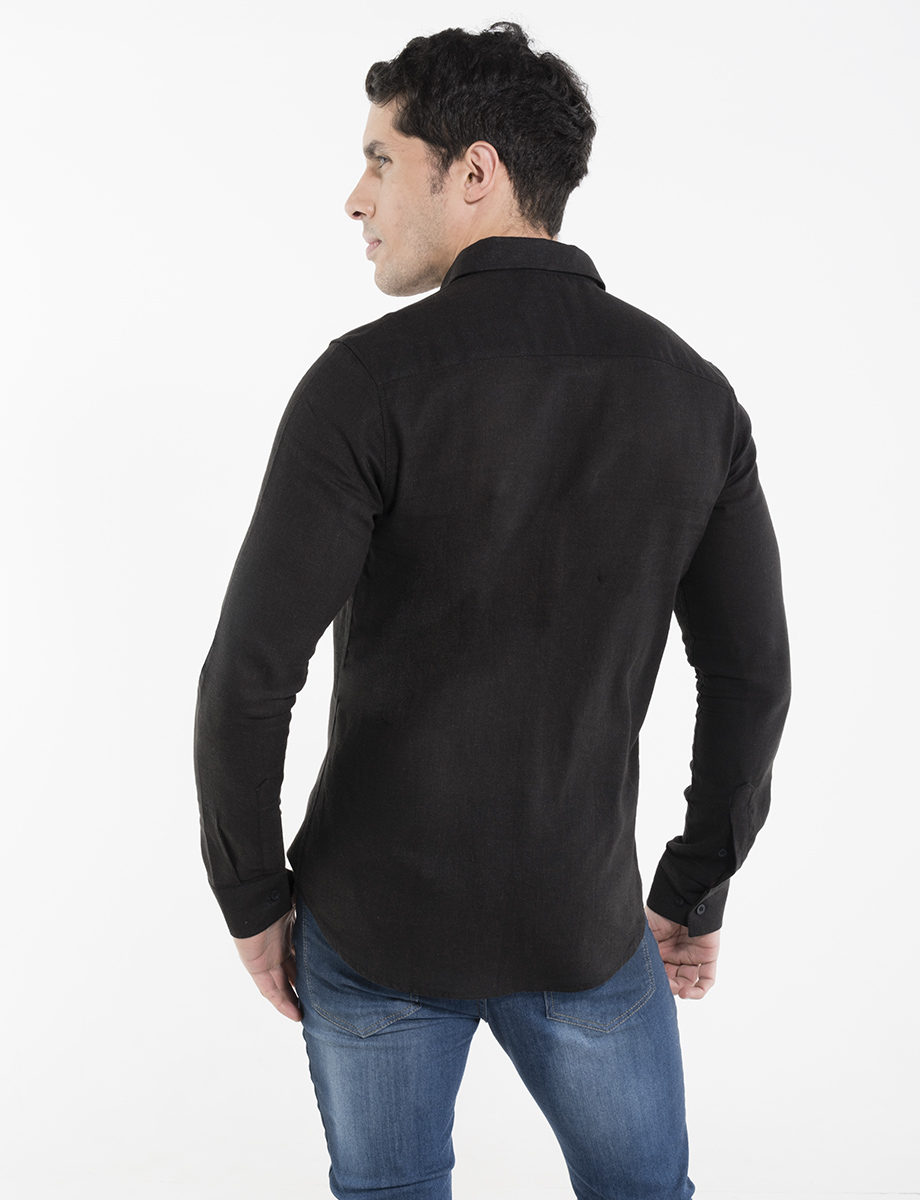 Camisa lino negra