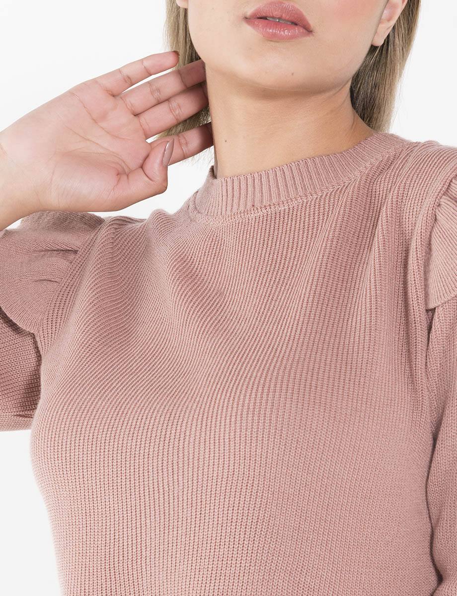 Sweater vuelos rosado