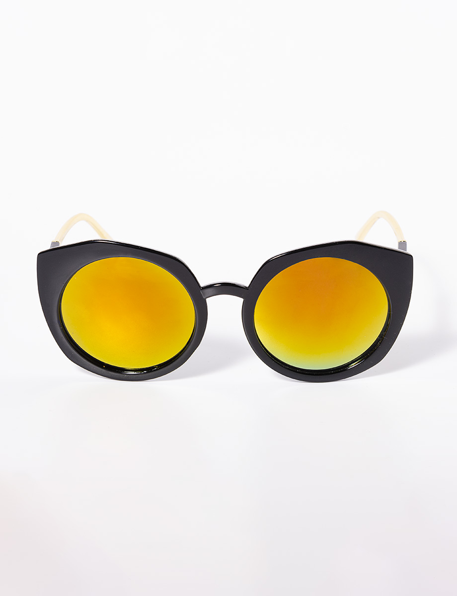 Gafas redondas negro-amarillo