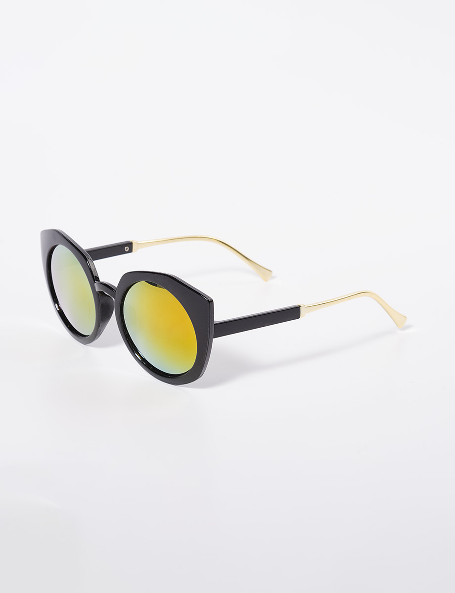 Gafas redondas negro-amarillo