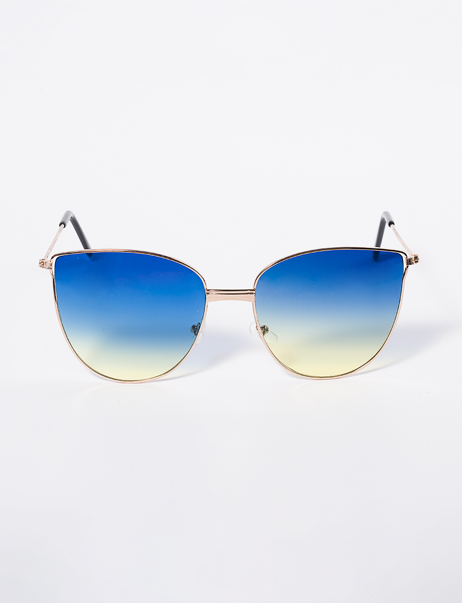 Gafas doradas lunas azuladas