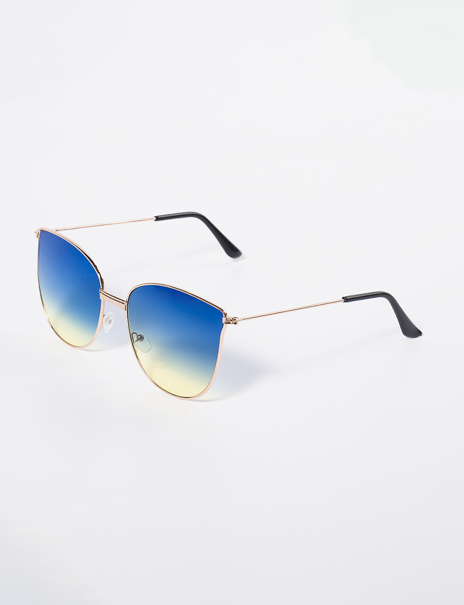 Gafas doradas lunas azuladas