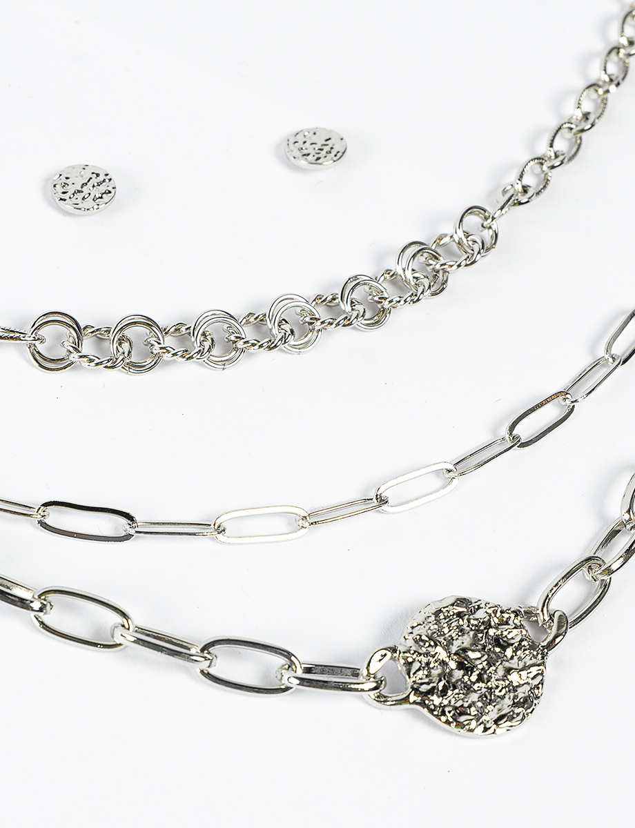 Juego collar + aretes plata