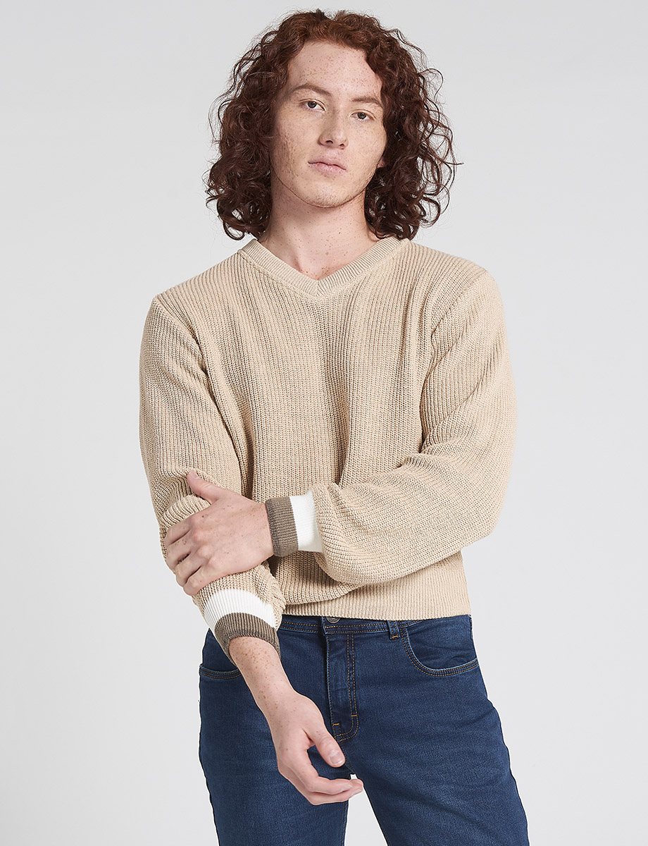 Sweater abano cuello v