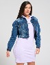 Chaqueta jean con rotos azul medio