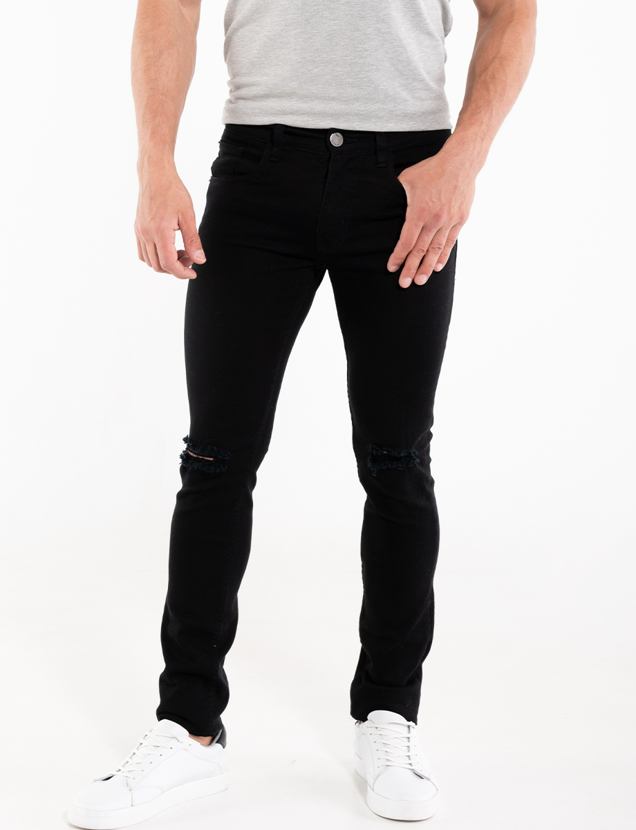 Jean skinny roto negro