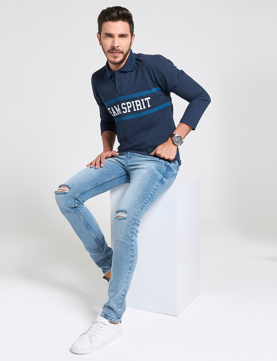 Jean azul claro roto