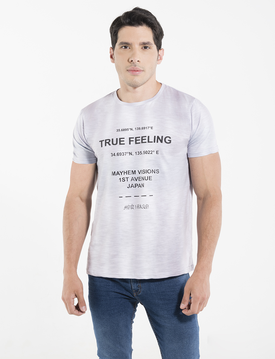 Camiseta tie-dye gris claro True Feeling