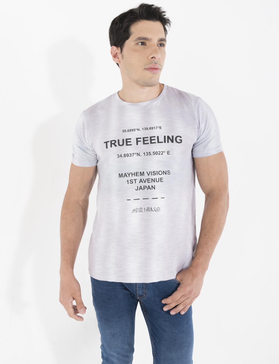 Camiseta tie-dye gris claro True Feeling
