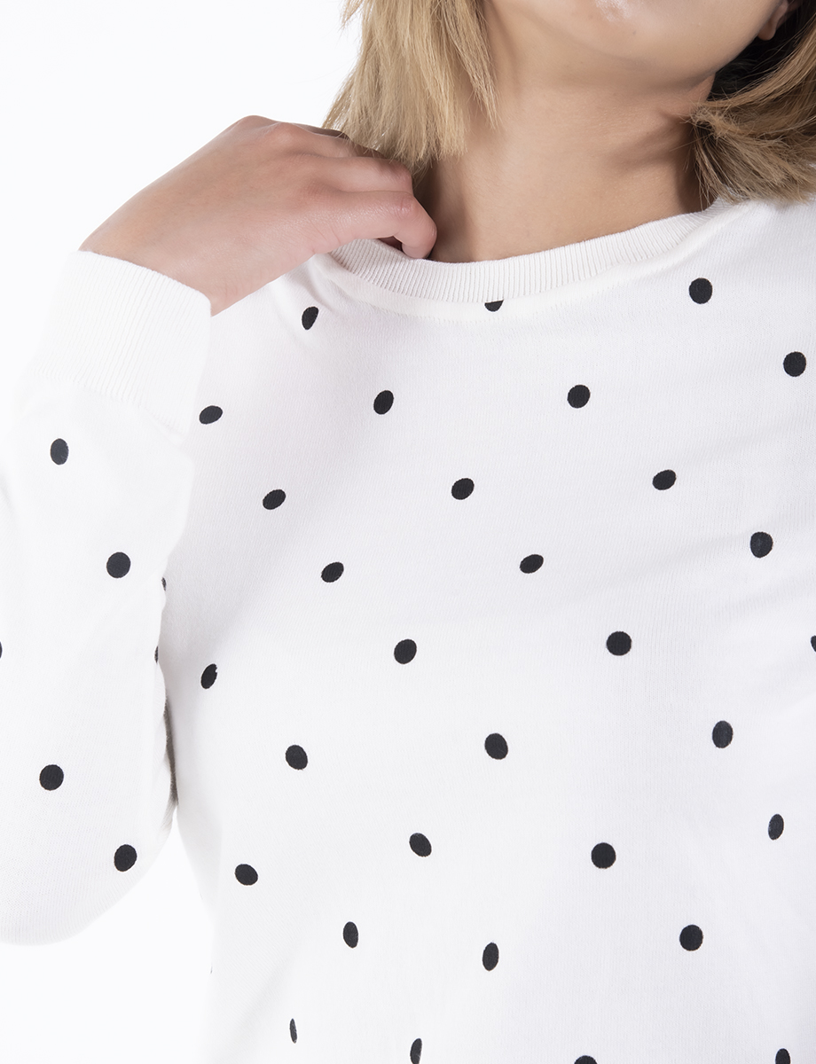 Sweater blanco mini prints