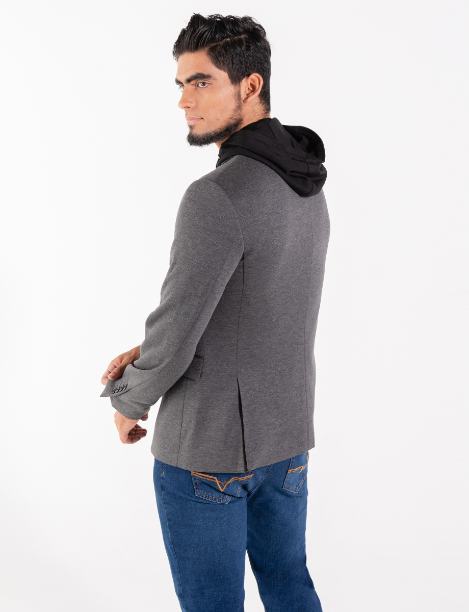 Blazer gris con capucha