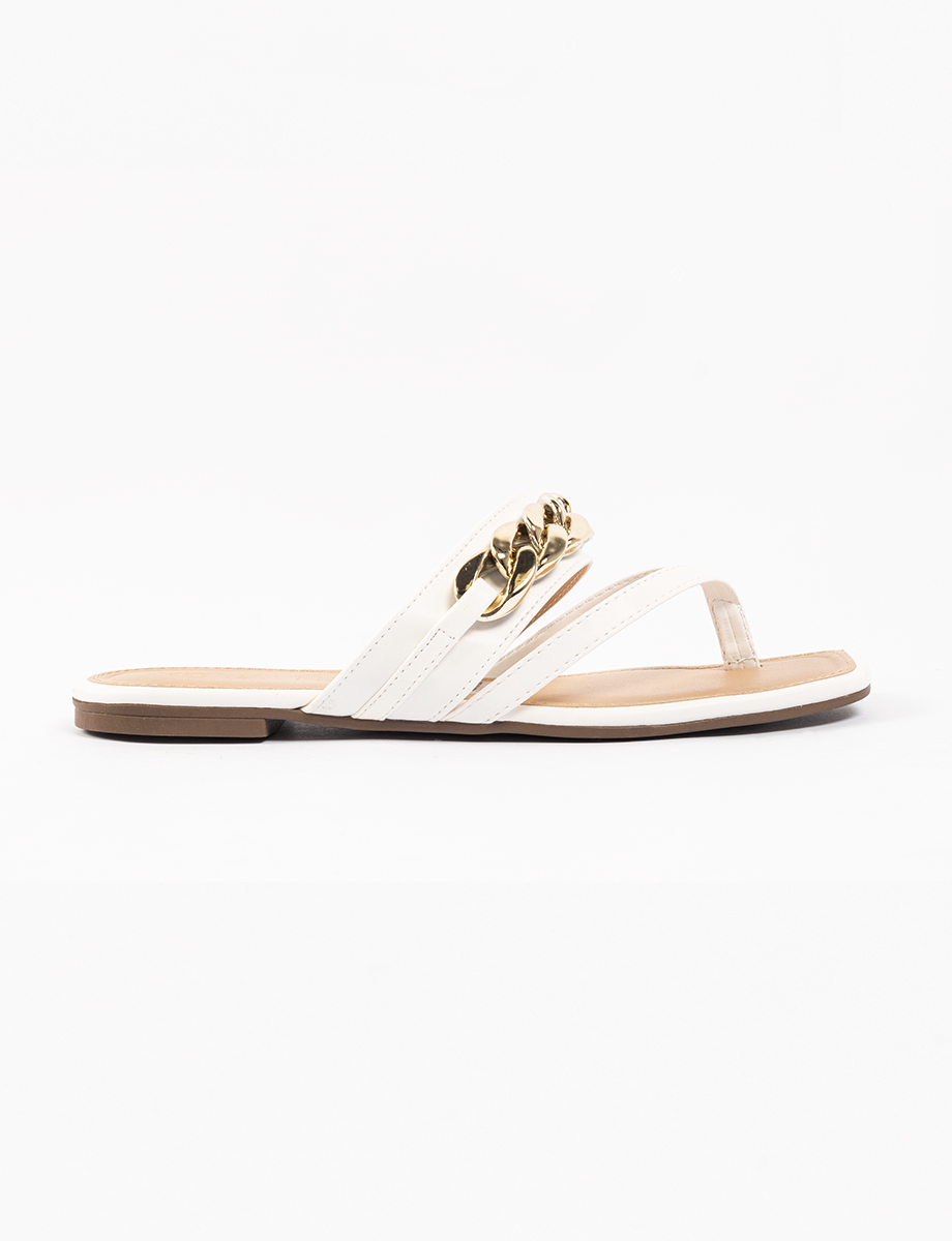 Sandalia flat con cadena