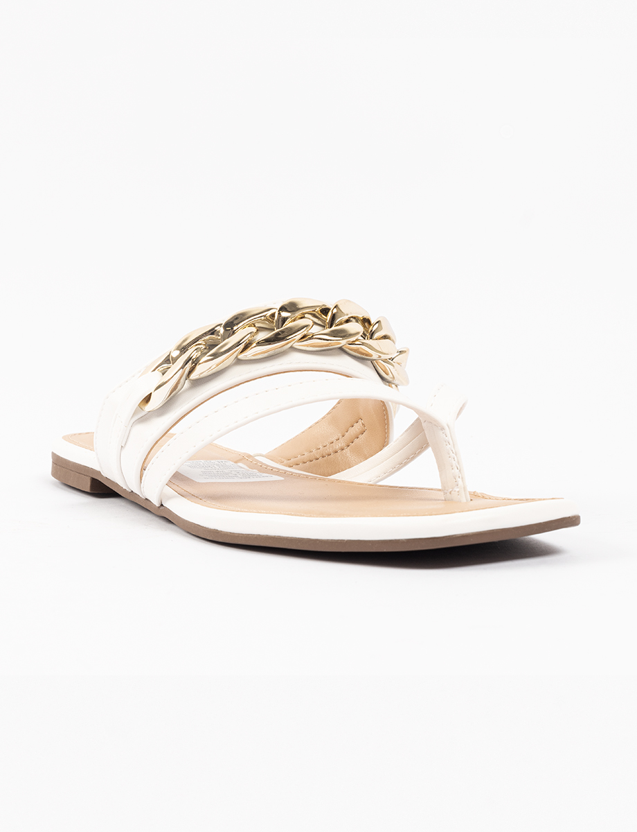 Sandalia flat con cadena