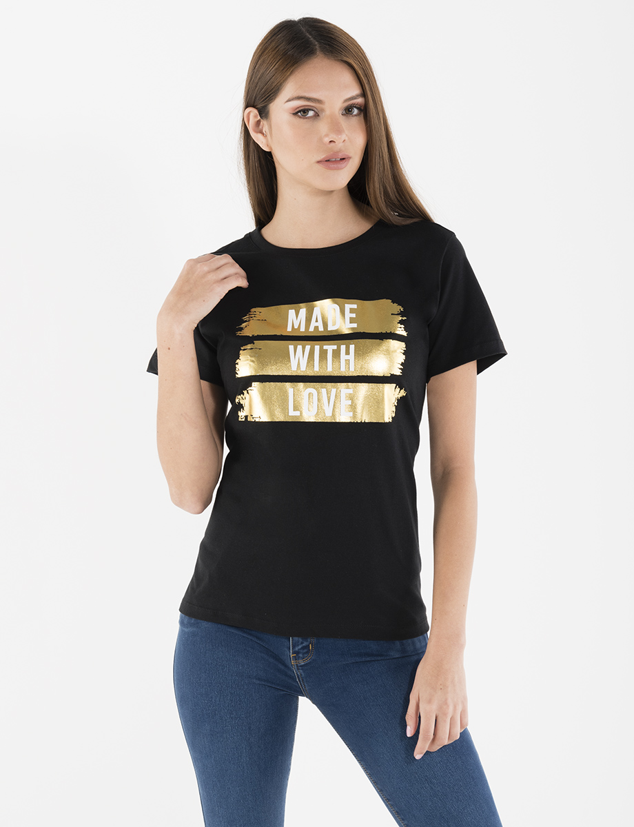 Camiseta negra Made With Love