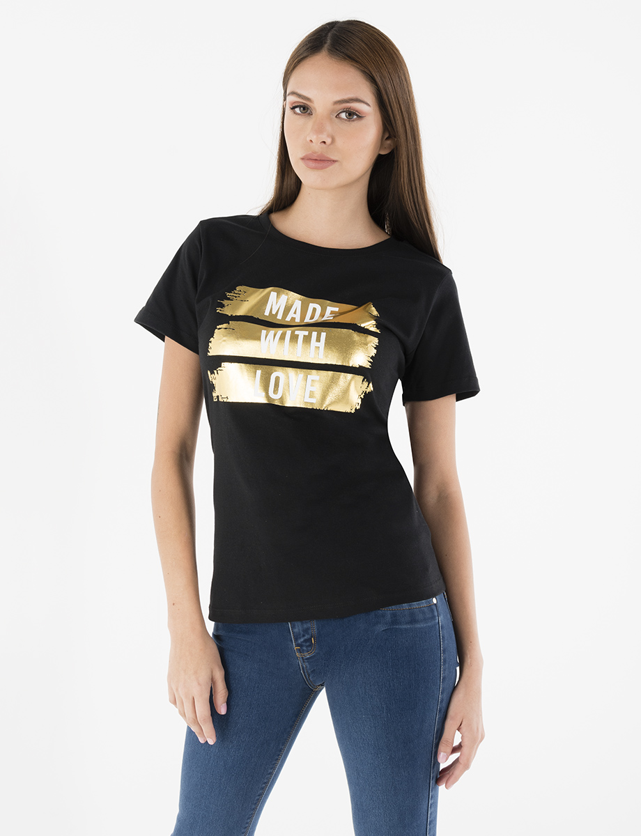 Camiseta negra Made With Love