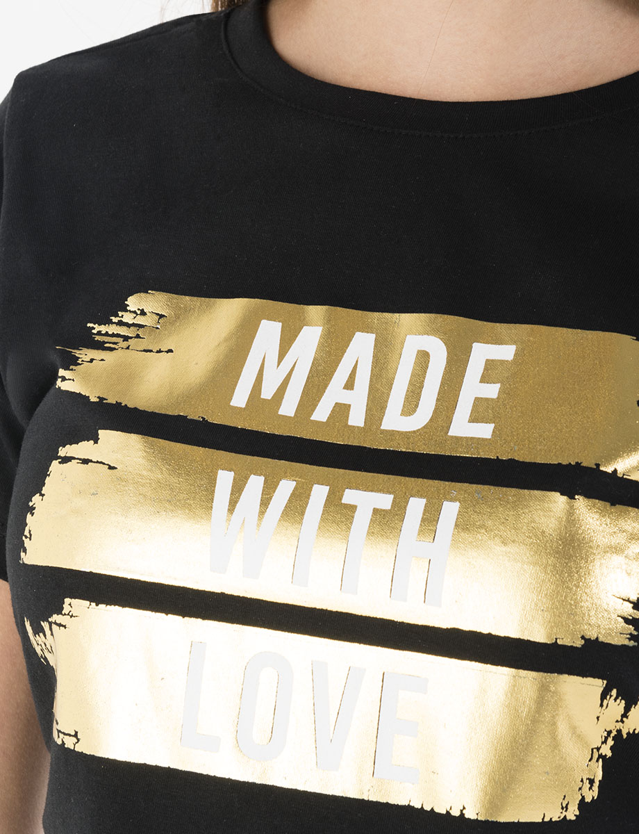 Camiseta negra Made With Love
