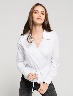 Blusa cruzada manga larga blanca