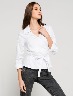 Blusa cruzada manga larga blanca