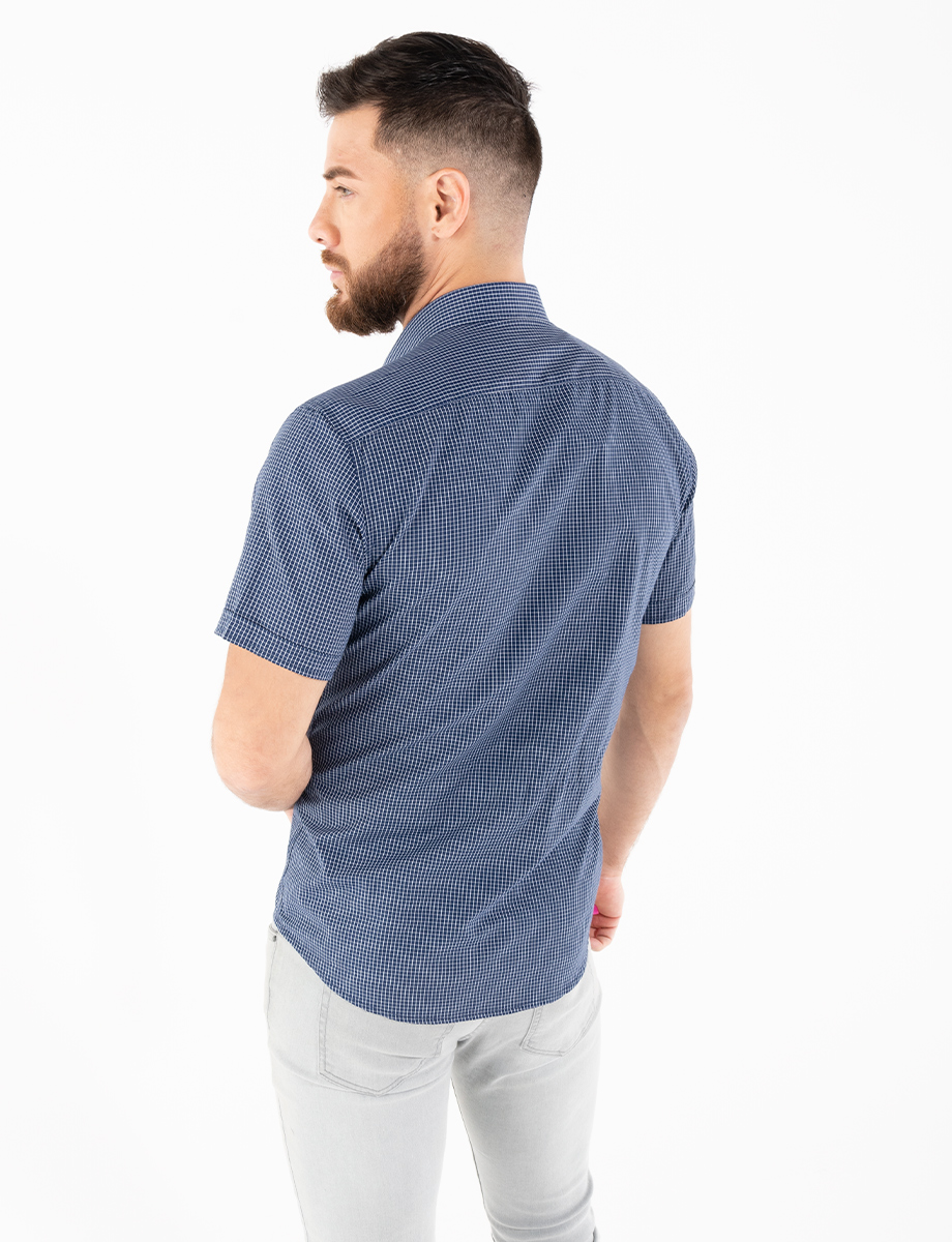 Camisa cuadros azul marino