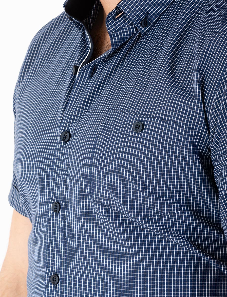 Camisa cuadros azul marino