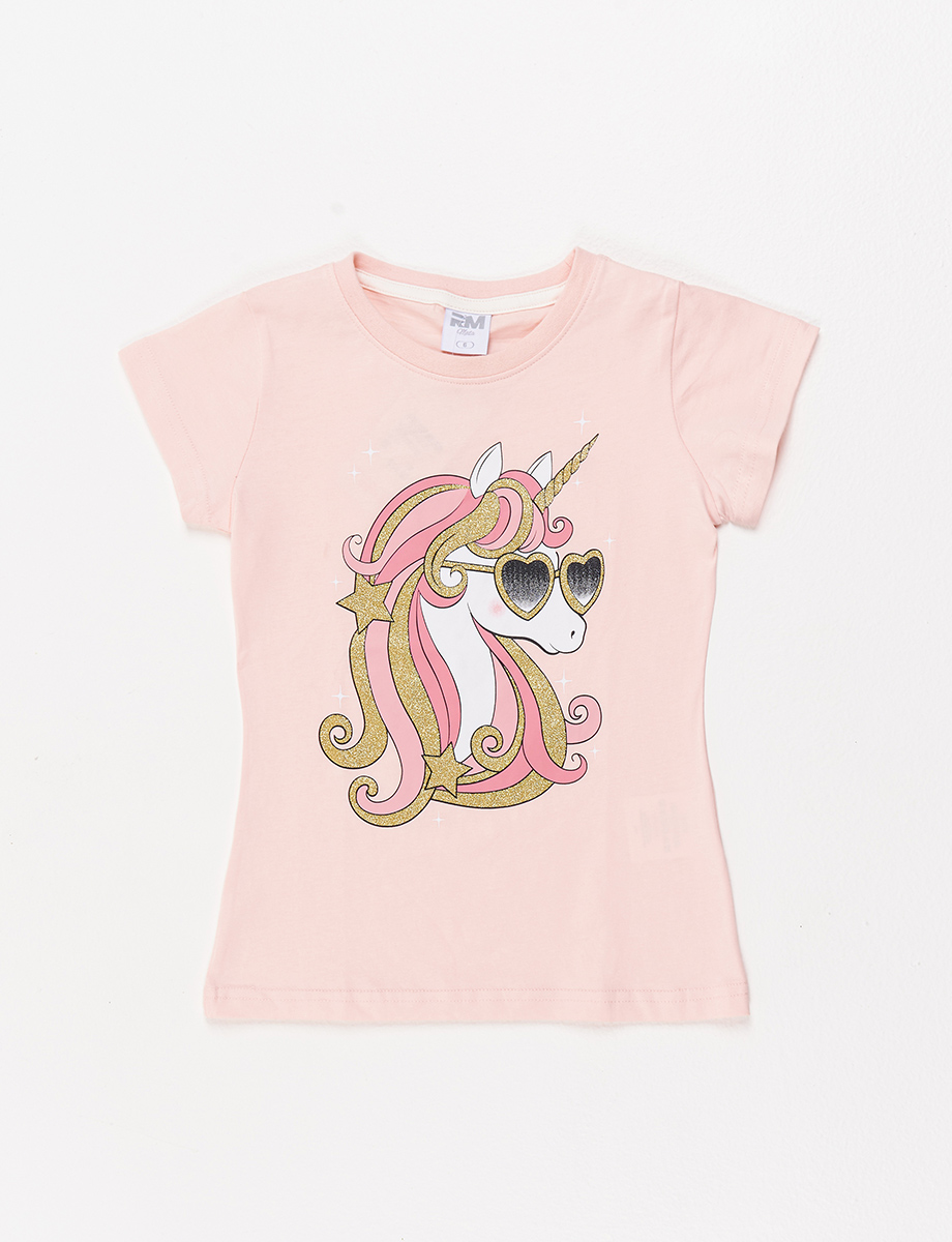 Camiseta pre Unicornio Rosada