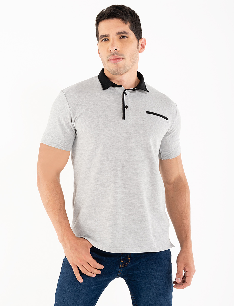 Polo jaspeado claro