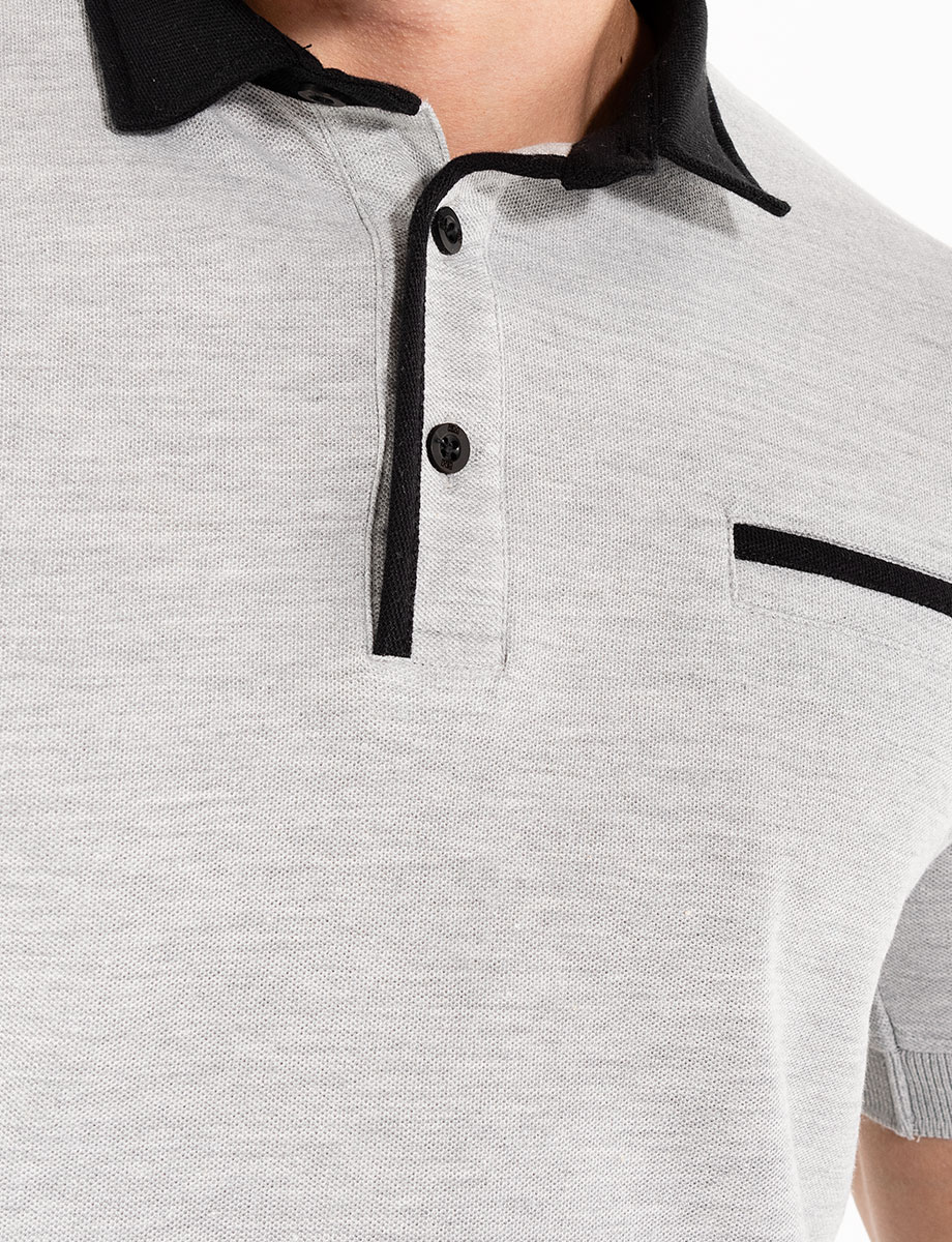 Polo jaspeado claro