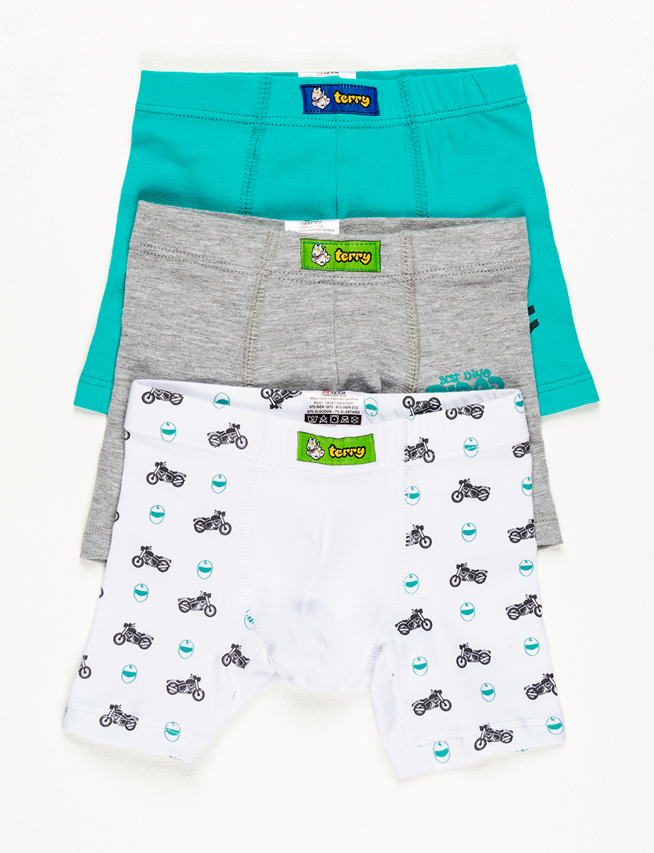 Boxer Terry pack x3 surtidos