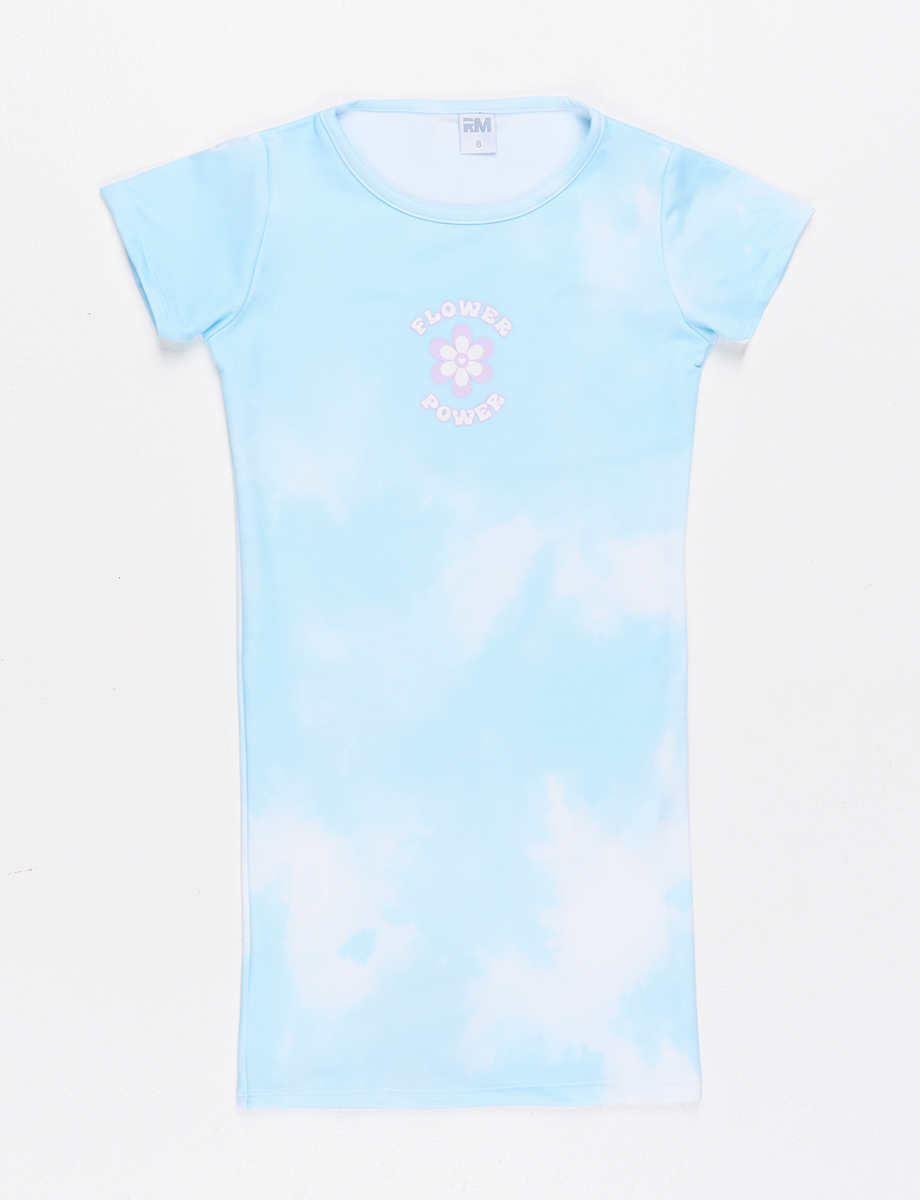 Vestido tie-dye celeste