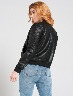 Chaqueta Bomber en Cuero unicolor