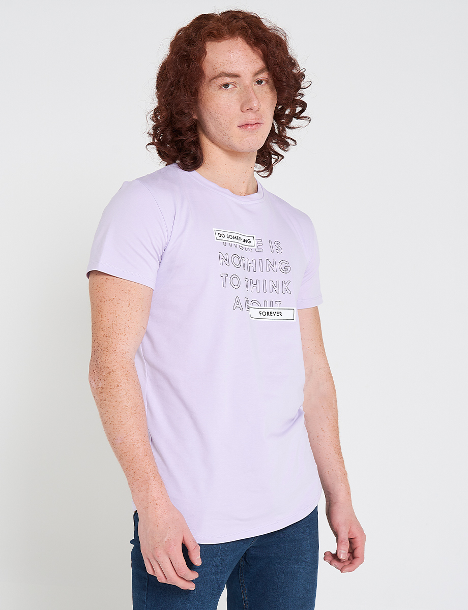 Camiseta Letras lila