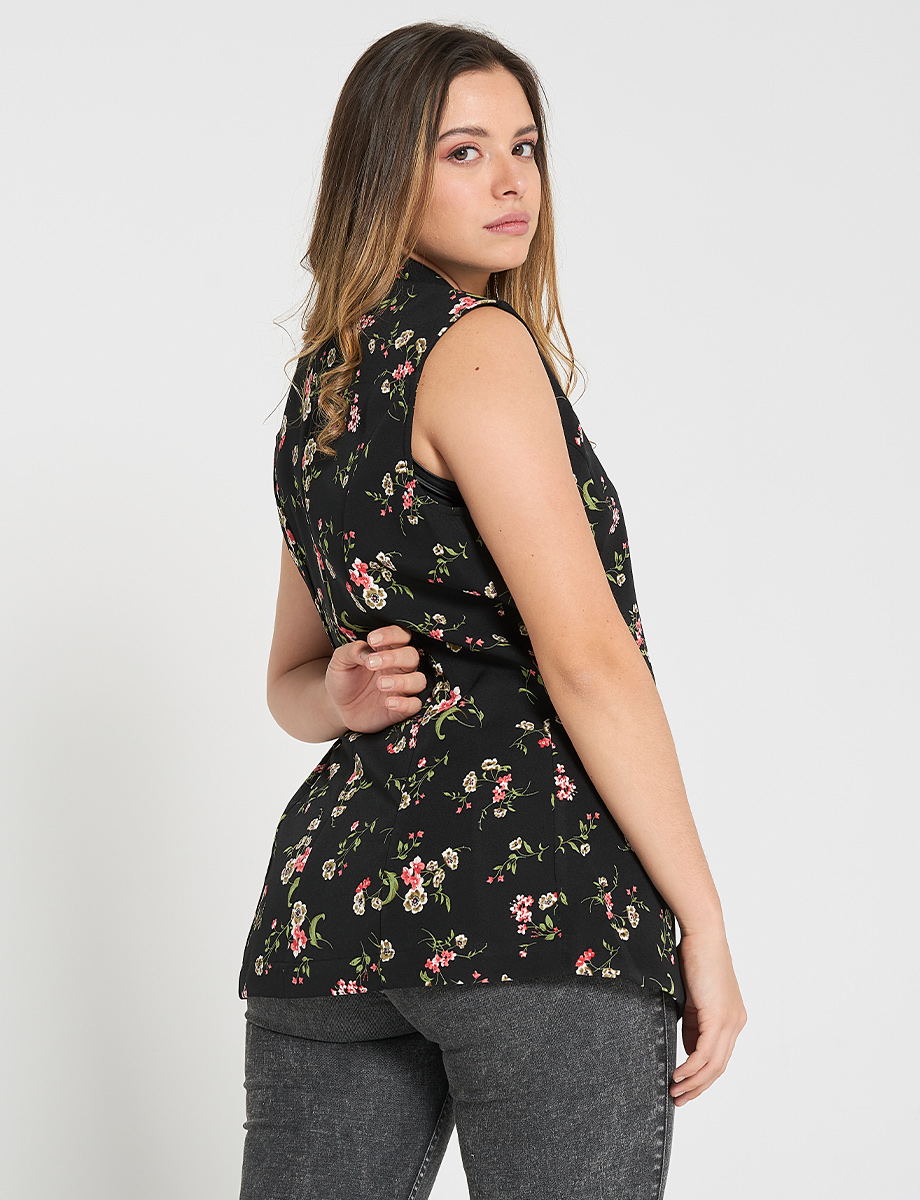 Blazer manga sisa floreado