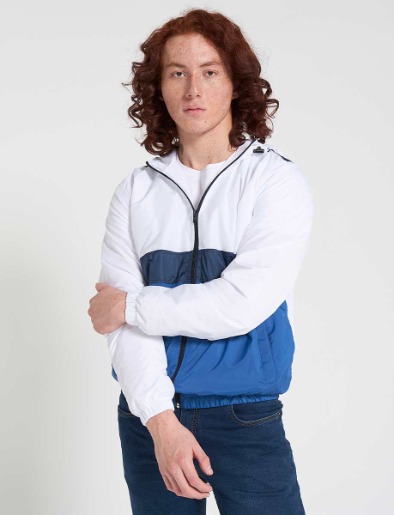 Chompa bloque blanco-azul