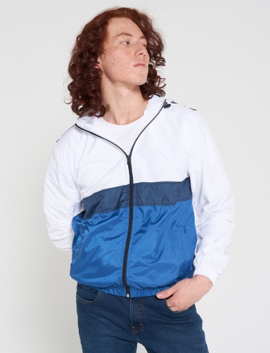 Chompa bloque blanco-azul