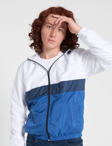 Chompa bloque blanco-azul