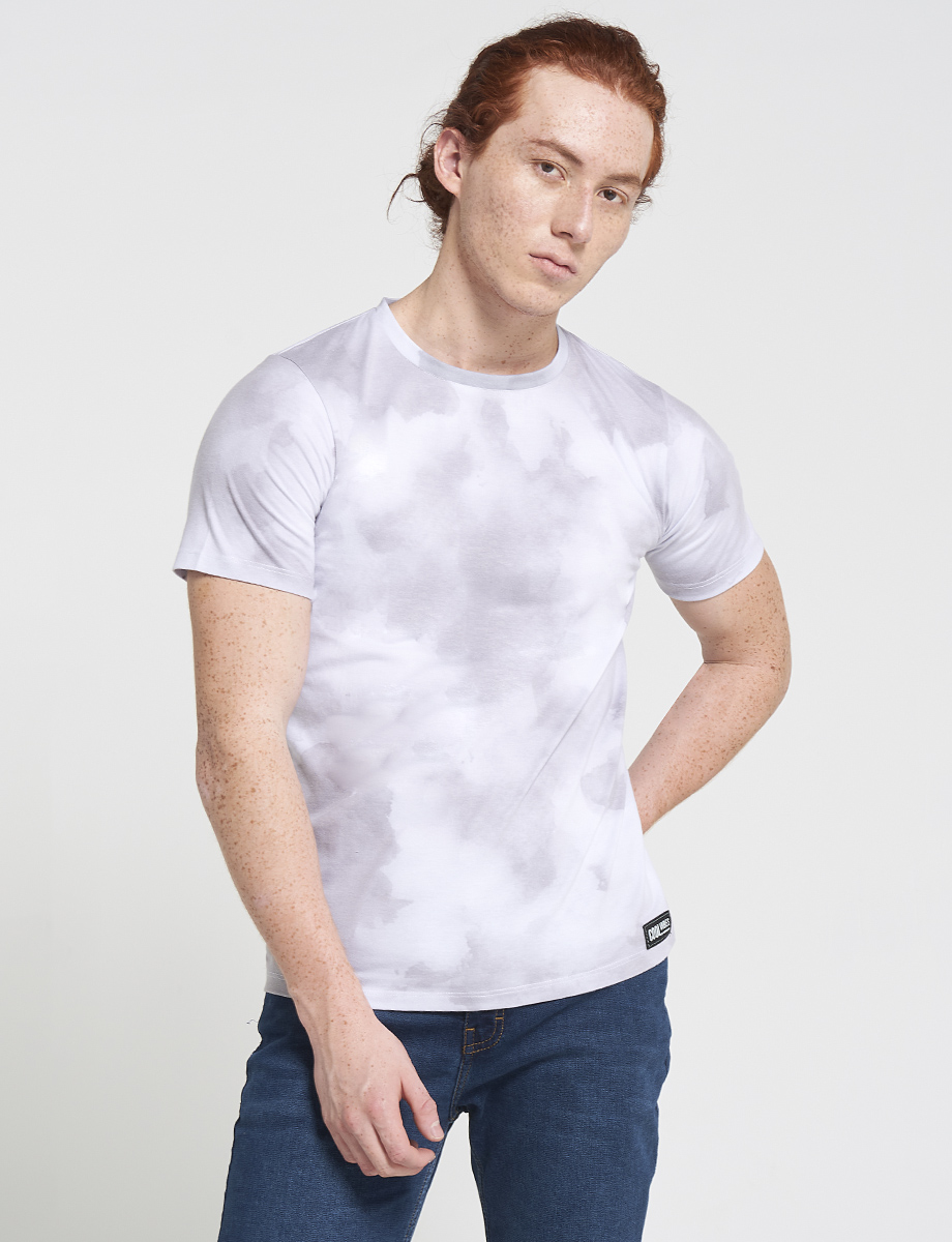 Camiseta Tie-dye blanco-gris