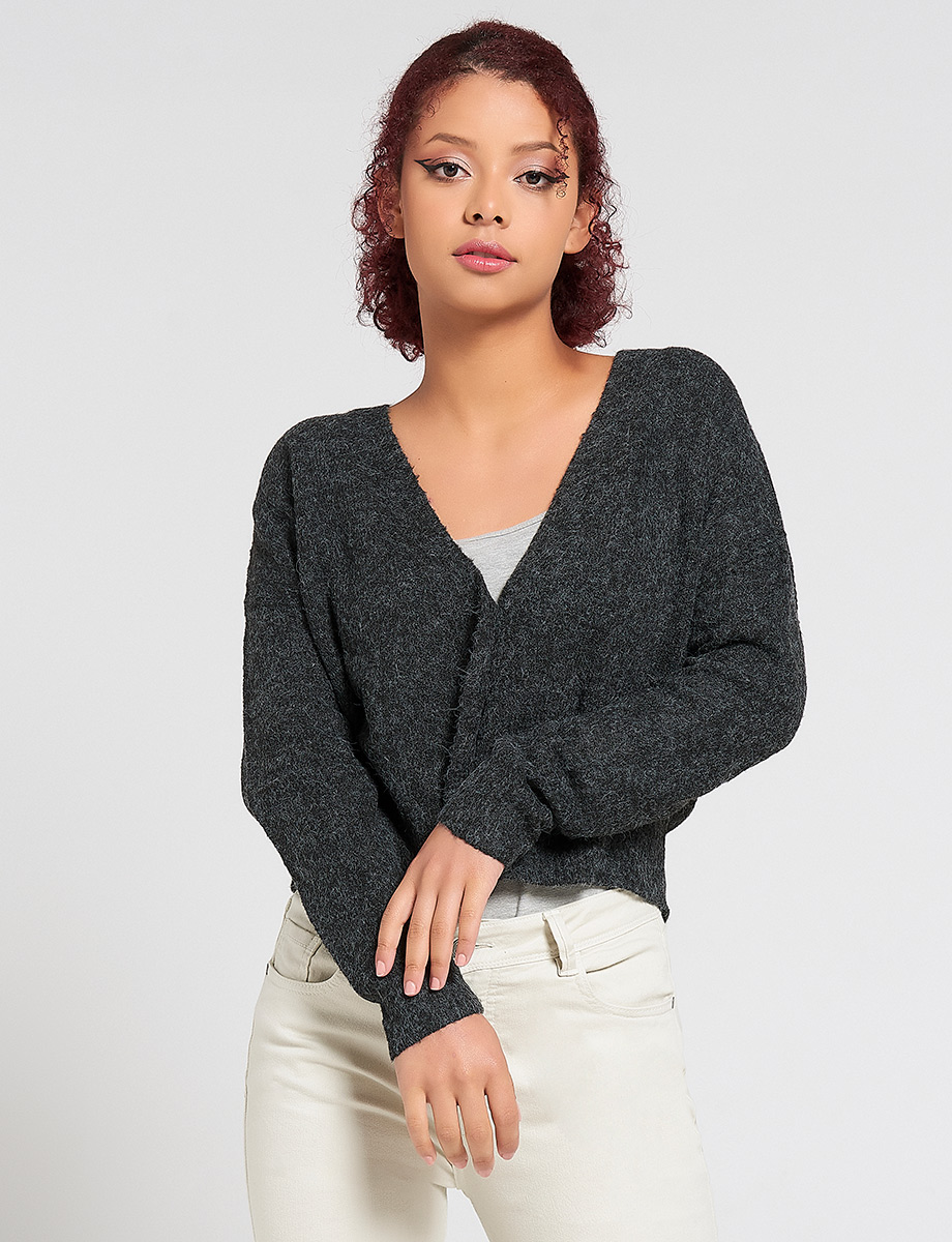 Sweater con Botones Unicolor