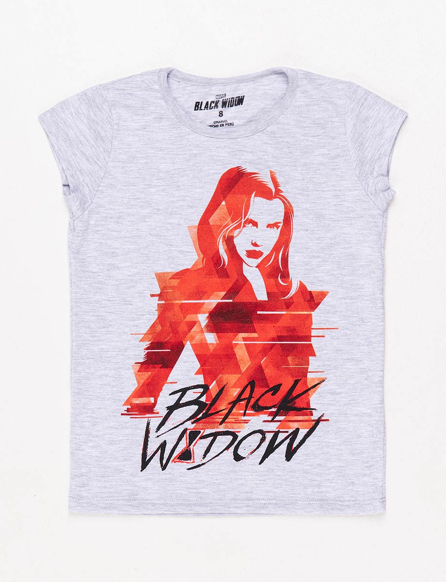 Camiseta Black Widow jaspeado claro