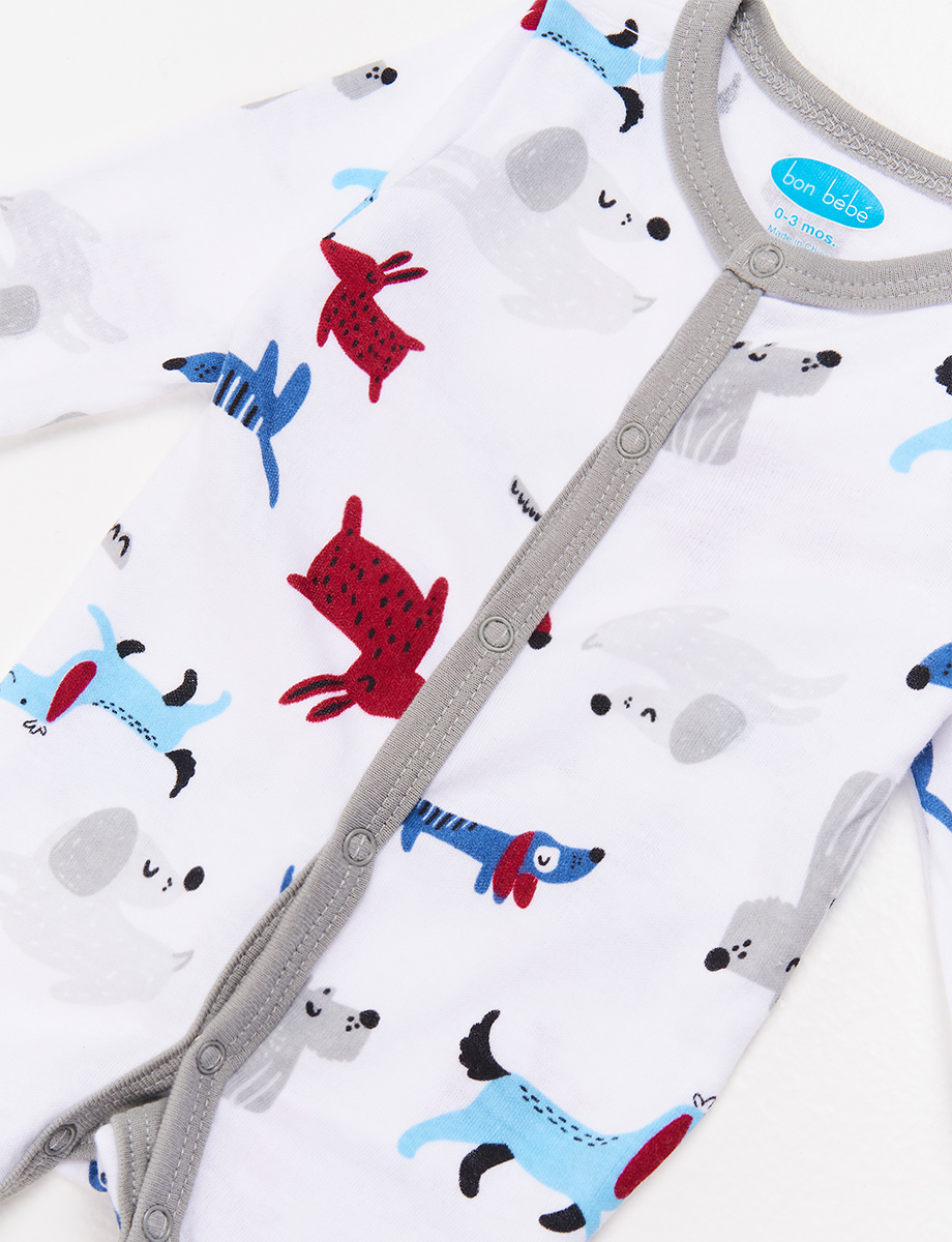 Mono Estampado Perritos Manga Larga