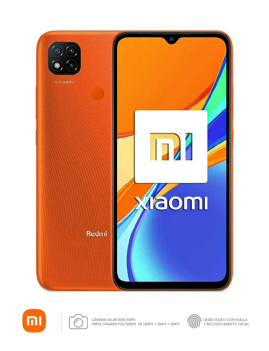 Xiaomi Redmi 9C Orange + Audífono JR-EC02 Negro